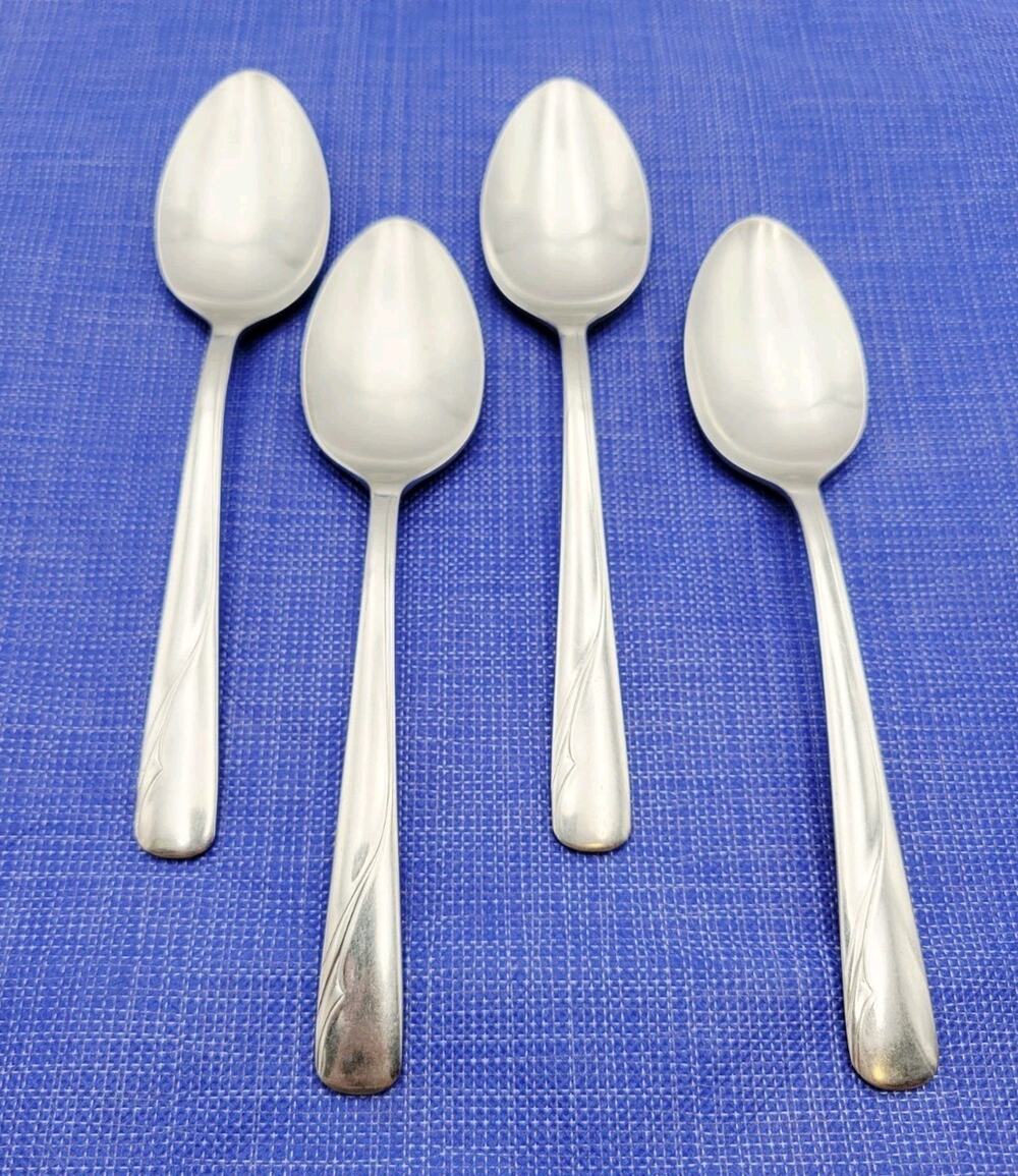 Set of 4 Oneida Oceanic Tablespoon Stainless Flatware Vtg